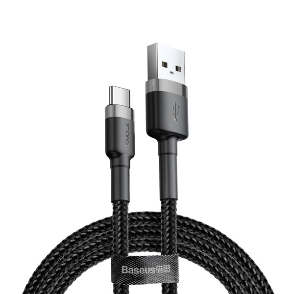 Baseus Cafule USB Data Cable For Type-C 2A 2M (CATKLF-CG1) – Gray & Black