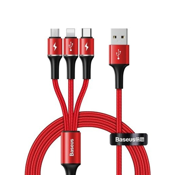 Baseus Halo Data 3-in-1 Cable 1.2m (CAMLT-HA09)