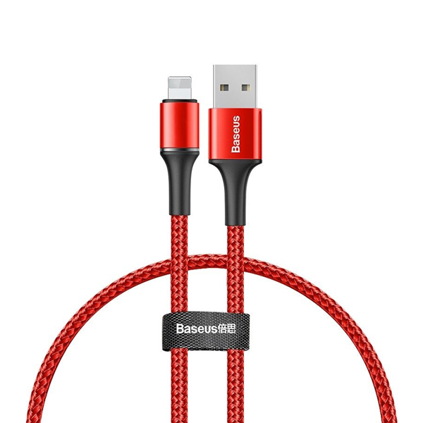 Baseus Halo Data Cable USB For iP 2.4A 1M (CALGH-B09) – Red