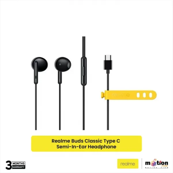Realme Buds Classic Type C Semi-In-Ear Headphone - Black